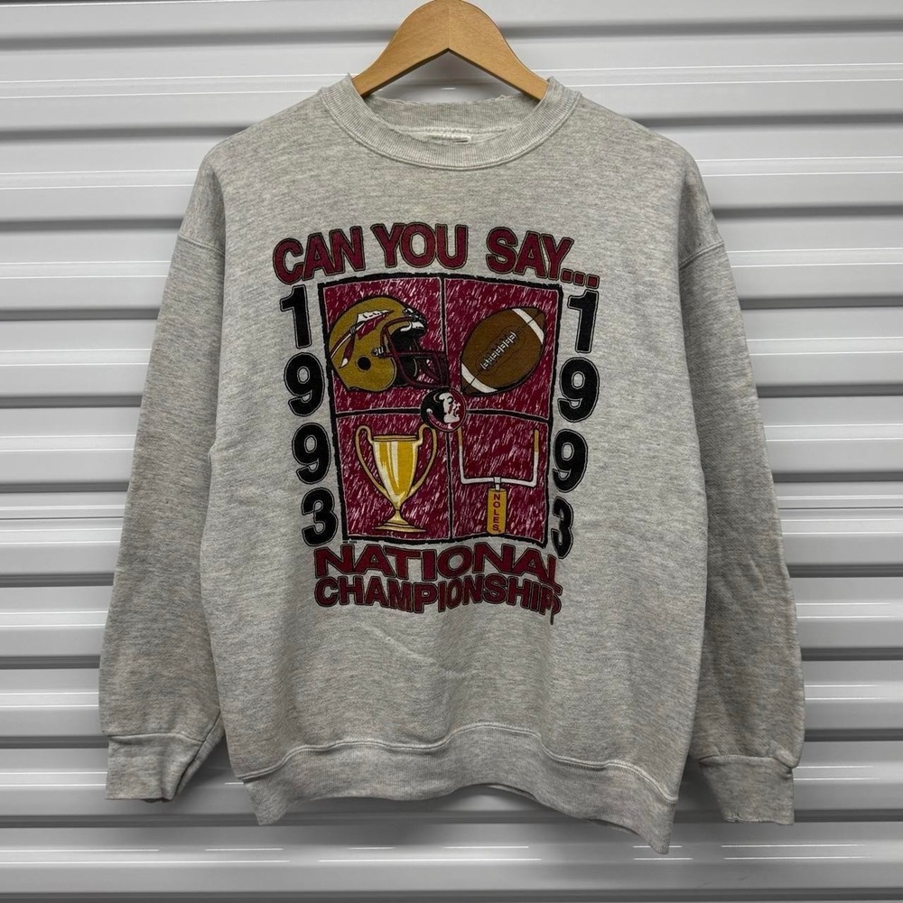 VTG 1993 Florida State Seminoles National Champions Crewneck Sweatshirt Size L